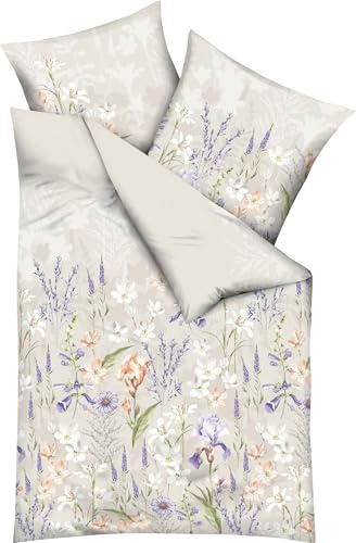 Kaeppel Bettwäsche Lily Feinbiber Creme Größe 1x 135x200 cm + 1x 80x80 cm