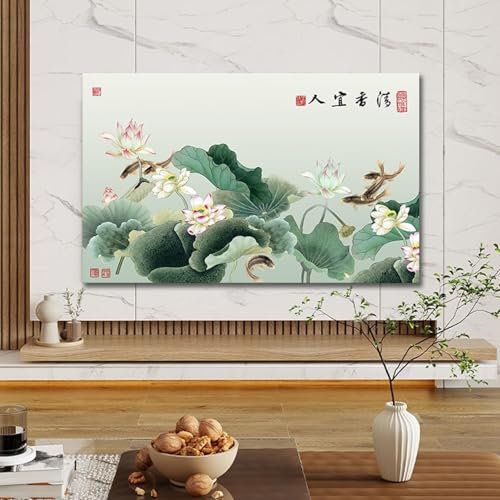 BALAMLB TV Computer Screen Cover 22-100In, TV Decorative Cover, Bright Colorful Dust Proof TV Screen Protector, He TV Cover Is Universal for Desktop/Curved Surfaces. B,47-50in[116x67cm]