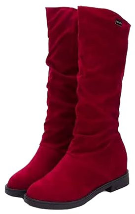 Generico Stivali Donna Alti con Tacco Texani Invernali Stivaletto Tacco Medio Stivali Camperos Donna Stivaletti Equitazione Anfibi Donna Scarponcino a Punta da Cowboy Cowgirl Boots