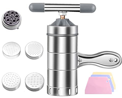 CASEGO Nudelmaschine Nudelmaschine Home Nudelpresse Manuelle Nudelmaschine Maschine Haushalt Handhel Perfekt für SpaghettiLasagne Küchenwerkzeug (5 Molds)
