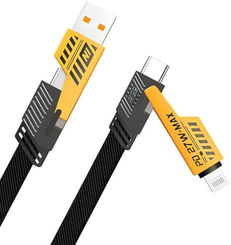 Homirty 4 in 1 Multiple Fast Charging Cable,1M/3.28FT,Multi USB Charger Cable,USB A/USB C to Type C 65w/Pd 27w,Data Transfer,Multi Charging Cable,USB C Cable Compatible with iPhone,Android