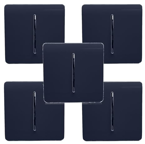 Trendi Modern 1 Gang 1 or 2 Way Screwless Rocker Light Switch in Navy Blue (Pack of 5)