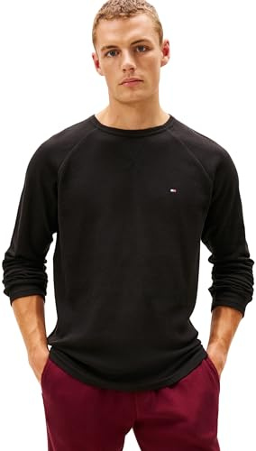 Tommy Hilfiger Men’s Waffle Long Sleeve Top with Round Neck