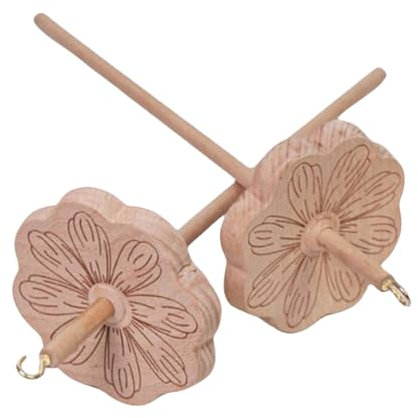 Illkjasfc 2 x Holzspindel oben Wirbel Garn Spinner Häkelrad für Wolle Garnherstellung