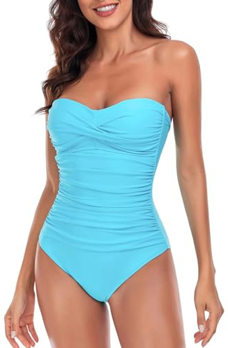 Ocean Blues Costume da bagno intero a fascia da donna con coppe modellate