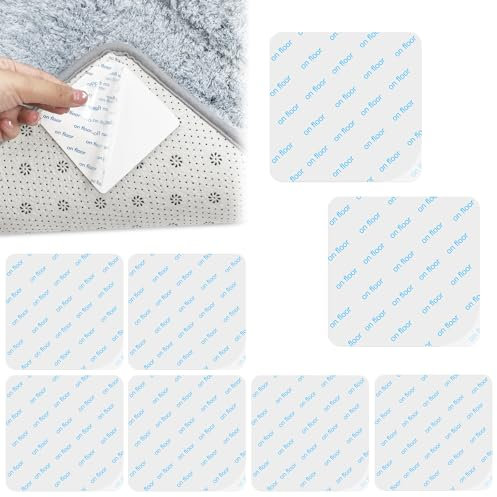 8 Stück Teppich Antirutschunterlage für Teppich, Teppichgreifer Antirutschmatte, Waschbare Teppichklemmen, Wiederverwendbare, Antirutschmatte für Hartholzböden, Rutsch Teppichunterlage (10×10cm)