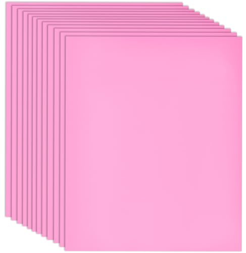SOFPLATE 12Pcs Sublimation Transfer Ink Sheets HTV Iron on Vinyl Pink PVC 12 x 10 Inch Heat Vinyl Rectangle Pack Sheets Accessories for T Shirts Hats Bags Clothing DIY Making Crafting Decorations