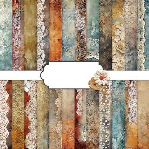 24 Blatt Scrapbooking-Kartenblock, 30,5 cm, doppelseitiges Musterpapier, 12 Designs, dekoratives Papier für DIY-Fotoalbum und Geschenkdekoration (Braun, 30,5 cm)