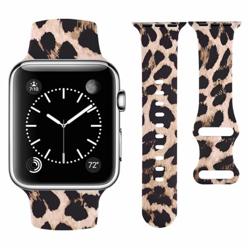 Vozehui Armband Kompatibel mit Apple Watch Armband 38mm 40mm 41mm 42mm für Damen Herren, Ersatz Sportband aus weichem Silikon mit iWatch SE Serie 10 9 8 7 6 5 4 3 2 1