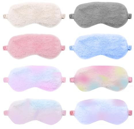 Niaciswe Lustige Plüsch Augenbinde Verdunklung für pyjama party mädchen 8 Stück Plüsch Schlafmaske Plusch Augenmaske Schlafmaske Mehrfarbig Augenbinde Reise-Schlafmasken Geeignet für Nickerchen Reisen
