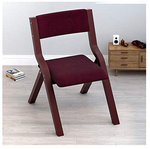 DRFGNF Klappstuhl aus Massivholz, Klappstühle aus Holz mit gepolsterten Sitzen, gepolsterter Einzelstuhl, Klappstuhl mit Rückenlehne, für Zuhause, Esszimmer, Büro, zusammenklappbar, bequem und lang