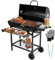 TEENO Grillrost, Holzkohlegrill mit Grillrost, XXL, große Größe, Anti-Brennhandschuhe, Thermometer, Ascheschublade, verstellbare Öffnung (Basic)