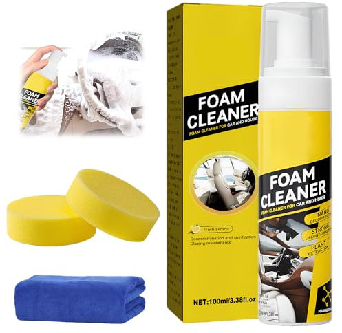 Car Interior Cleaner Kit, 2025 New Car Cleaning Detailing Kit Interior, Car Dash Fabric Carpet Dashboard Upholstery Glass Seat Leather Cleaner Spray Conditioner for All Detailing Products (1PCS)