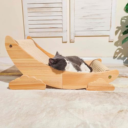 Pawzentic Kratzbaum für Katzen (natürliche Holzfarbe)