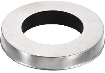 QUARKZMAN Bague De Base De Robinet Inox 2,13x1,26(Od x Id) Argent | Rondelle Avec Finition En Fil, Pour Couvrir Le Trou De Robinet, Pour Les Robinets De Salle De Bain