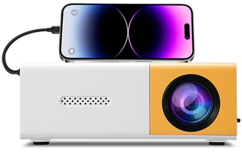 VBESTLIFE Mini Projecteur, 1080p 100 ANSI 6000lm Projecteur de Film LED de luminosité, Compatible avec HDMI USB 3,5 Mm, pour Les Réunions de Famille, Les Voyages de Camping