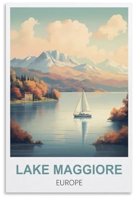 Metall-Blechschild, Lago Maggiore, Europa, lustige Reise-Blechschilder, für Bar, Kaffee, Zuhause, Zimmer, Kunst, Wandschild, Dekor, Geschenk, für draußen und drinnen, 15 x 30 cm