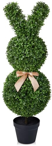 VeriNatural Artificial Bunny Tree 90cm - Tall Artificial Plants Indoor, Fake Faux Plants for Indoors Outdoor - Rabbit Topiary Decoration for Home, Porch, Garden, and Easter Families, VN243 1Pcs