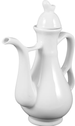 TOYANDONA Ceramic Wine Pot 280ml White Serving Wine Jug Easy to Lift and Clean for Home and Bar Use