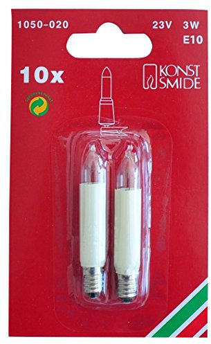 Konstsmide 1050-020 Ersatzbirne / für LED Innenbaumketten / 8V, 3W / 2er Blister / E10 Schraubgewinde, Weiß