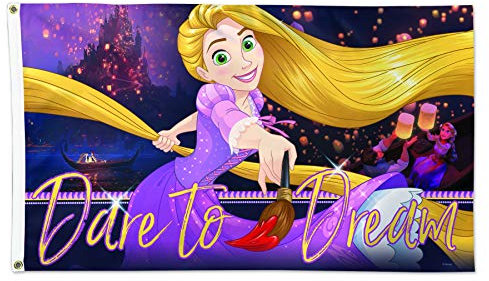 WinCraft Disney Rapunzel Dare to Dream Flagge, Deluxe, 90 x 150 cm, mehrfarbig