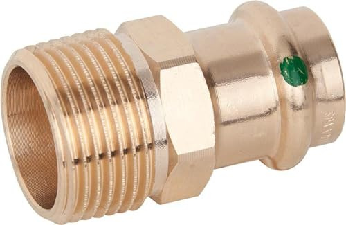 Viega, Manicotto Sanpress con SC-Contur AG 42 mm x 1 1/4 , per passaggio da tubo di acciaio tradizionale a sistema a pressare Contur 297930