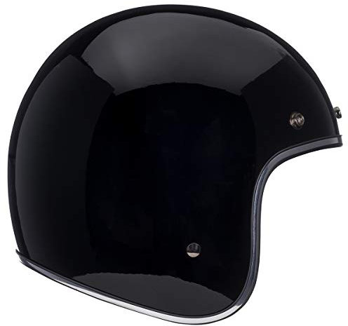 Bell Custom 500 Unisex-Erwachsene Open Face Street Helm (Solid Black, Large) (D. O. T. zertifiziert)