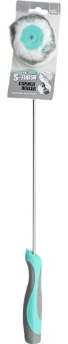 Axus Decor Corner Paint Roller - Ergonomic Grip & Long Handle Immaculate S-Finish Corner Roller with Universal Threaded Socket & Chrome Plated Rod - Ideal for Professional Painter's & DIY Enthusiasts