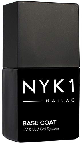 NYK1 Professional Gel Base Coat Nail Polish (10ml) Nailac Both UV and LED, Compatible with Shellac Gel Soak Off