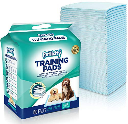 Pack of 50 Puppy Dog Toilet Training Pads - Highly Absorbent Mats to protect your Floor, Carpets and Furniture (Large 60cm x 90cm)