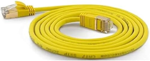 wantecWire Extra dünnes Patchkabel CAT.7 Kabel, CAT.6 Stecker SSTP geschirmt, Länge 0.5 m, gelb