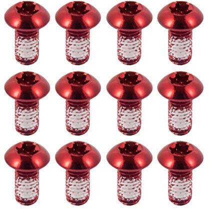 EASTERN POWER Viti Disco Freno Mountain Bike, Viti Freno a Disco MTB, Colorate Vite Freno M5 * 10 MM in Acciaio, Rosso, 12 Pezzi