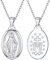 925 Sterling Silber Jungfrau Maria Anhänger Halskette Sterling Silberfarbe Jungfrau Maria Medaille Münze Anhänger Schmuck
