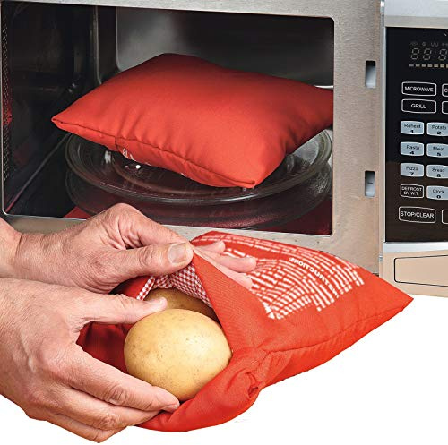 Burwells 2 Microwave Baked Potato Express Cooker Bags - Fabric Steam Cooking Pouches For Baking Potatoes