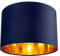 Contemporary and Chic Midnight Blue Cotton 12 Table or Pendant Circular Drum Lamp Shade with Shiny Copper Inner - 60watt Maximum by Happy Homewares