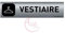 AUA SIGNALETIQUE - Plaque Aluminium brossé imprimé AluSign DARK - 200x50 mm - Double Face adhésif au dos - Un seul local (Vestiaire)