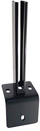 Bodenplatten für Zaunpfosten 60x40mm Winkelfußplatte Aufschraubhülse Doppel-Stab Matten Zaun Adapter Anthrazit RAL 7016