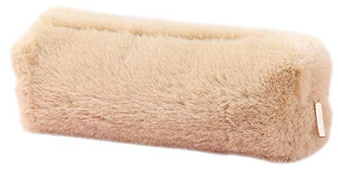 SagaSave Kwayi Plüsch-Bleistifteetui aus Plüsch, niedlicher Make-up-Ständer für Jugendliche, Mädchen, Jungen, Studenten, Münzen, Khaki, 1 Stück, Beauty Case,