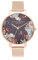 Olivia Burton Montre Analogique à Quartz pour Femme Collection Winter Blooms avec Bracelet Milanais en Acier Inoxydable Couleur Or Rose - OB16WG80