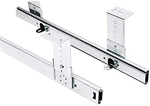 YUANP Runners Adjustable Under Desk Keyboard Shelf Drawer Ball Bearing Slides Runners Metal, Table Extension Drawer Repair Kit 2 Packs,Silver-High107mmXLong300mm