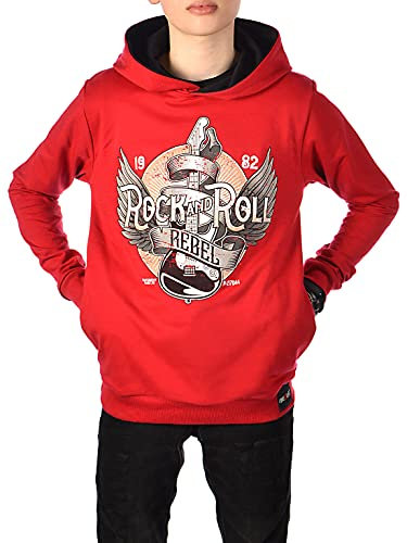 BEZLIT Jungen Kinder Hoodie Kapuzen Pullover 30334 Rot 140