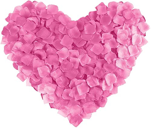 Happium 1000 Pieces Rose Petals, Artificial Silk Flowers Petals Romantic Decorations, Emulation Rose Petals for Wedding Decoration, Valentine's Day, Confession Decoration, Party Decoration, Baby Pink