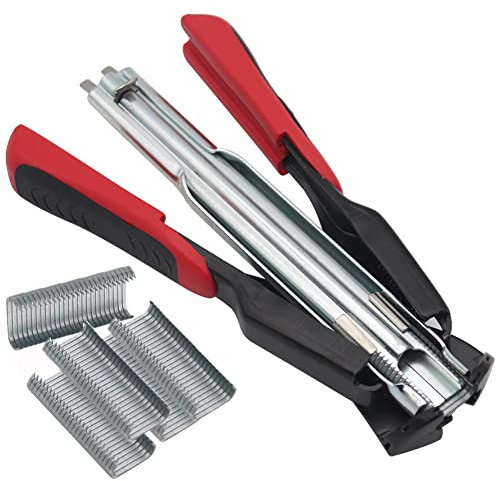 Hog Ring Pliers Cage Clamp Kit with 2500pcs C Type Nails Hog Rings Fence Clips Repair Installation Tools for Animals Cages Wire Fencing Fencing