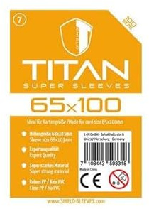 Shield Titan - 100 Super Sleeves für Kartengröße 65 x 100 mm