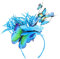 FRCOLOR Schmetterling Fascinator Hut Tea Party Fascinators Stirnband Schmetterling Haarband Creolen Fascinator Haarreifen Blau