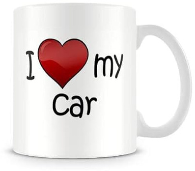 Finger prints - I Love My Car - Motor Enthusiast Gift Mug, Ceramic, 11fl.oz.