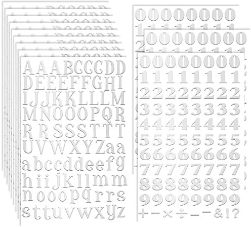 Prasacco Silver Letter Stickers - Self Adhesive Alphabet & Number Stickers for Graduation Cap Decoration