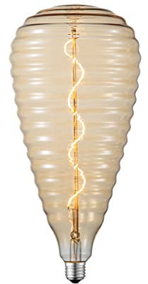 Home Sweet Home Edison Vintage E27 | LED-Filament-Leuchtmittel Hive | Spiral LED-Lampe | Ambra | Dimmbar | 4W 280lm 2700K | warmweißes Licht | für E27-Fassungen