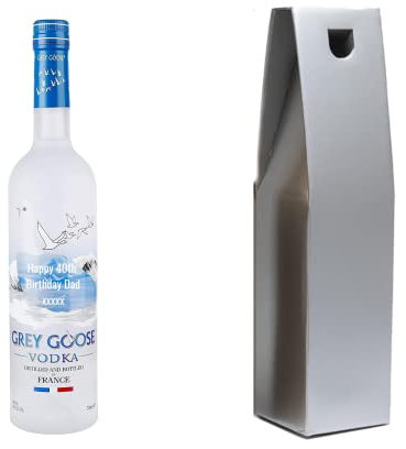 Personalised Bottle of Grey Goose Vodka 70cl (Silver Gift Box)