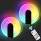 ELINKUME Wandlampe Innen Ohne Stromanschluss Batteriebetrieben, Usb Lader Remote RGB Led Wandlampe, Lochfrei Magnetisch Rund Modern Wandleuchte für Schlafzimmer Badezimmer Gang (2 Stücke)